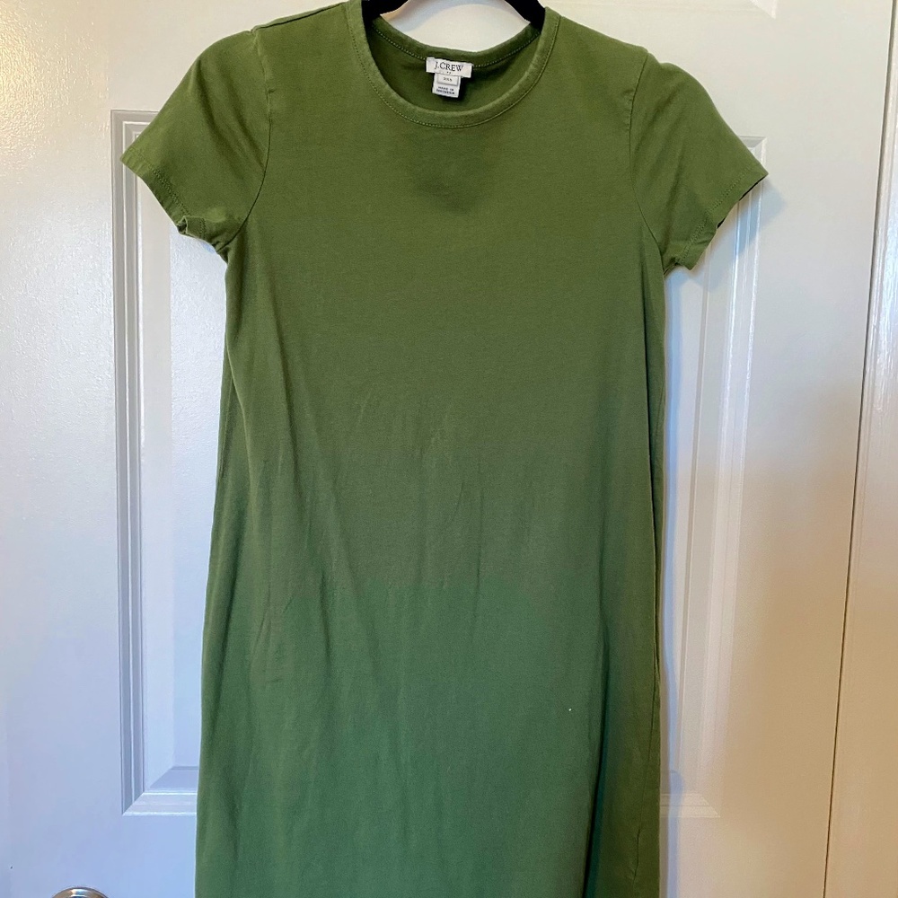 J. Crew T-shirt dress In Olive Green Petite
